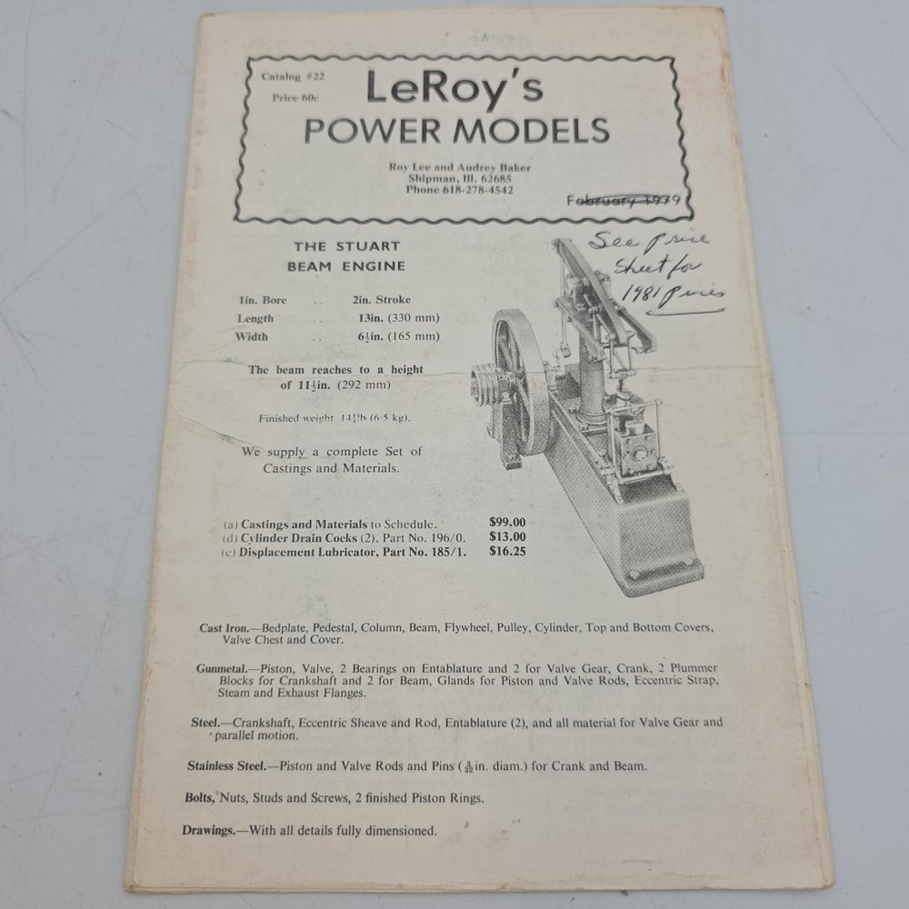 1984 LeRoy's Power Models Engine Catalog No. 84 Shipman Illinois